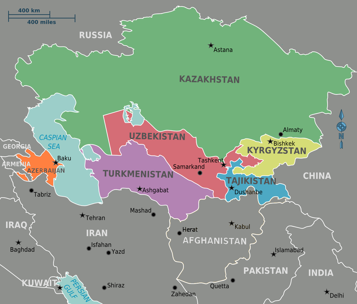 Map of Central Asia (Political)