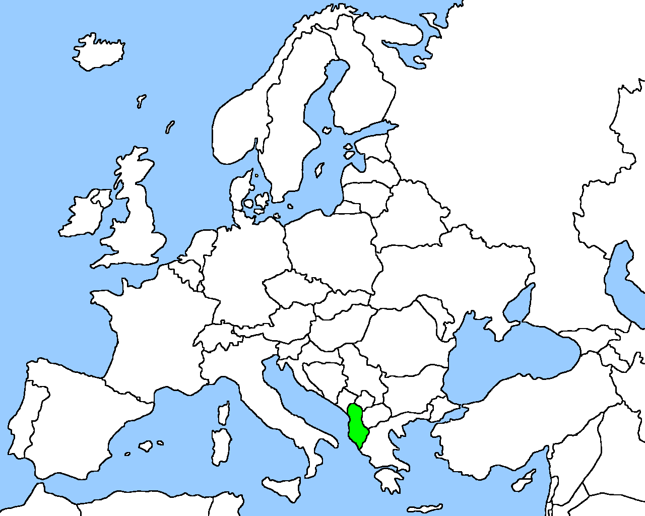Location of Albania (33,021 bytes)
