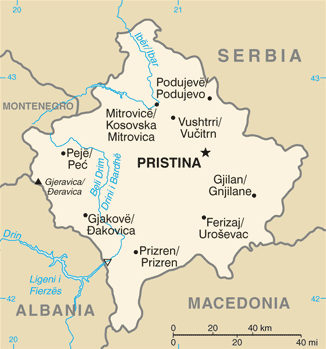 Map of Kosovo (19,385 bytes)